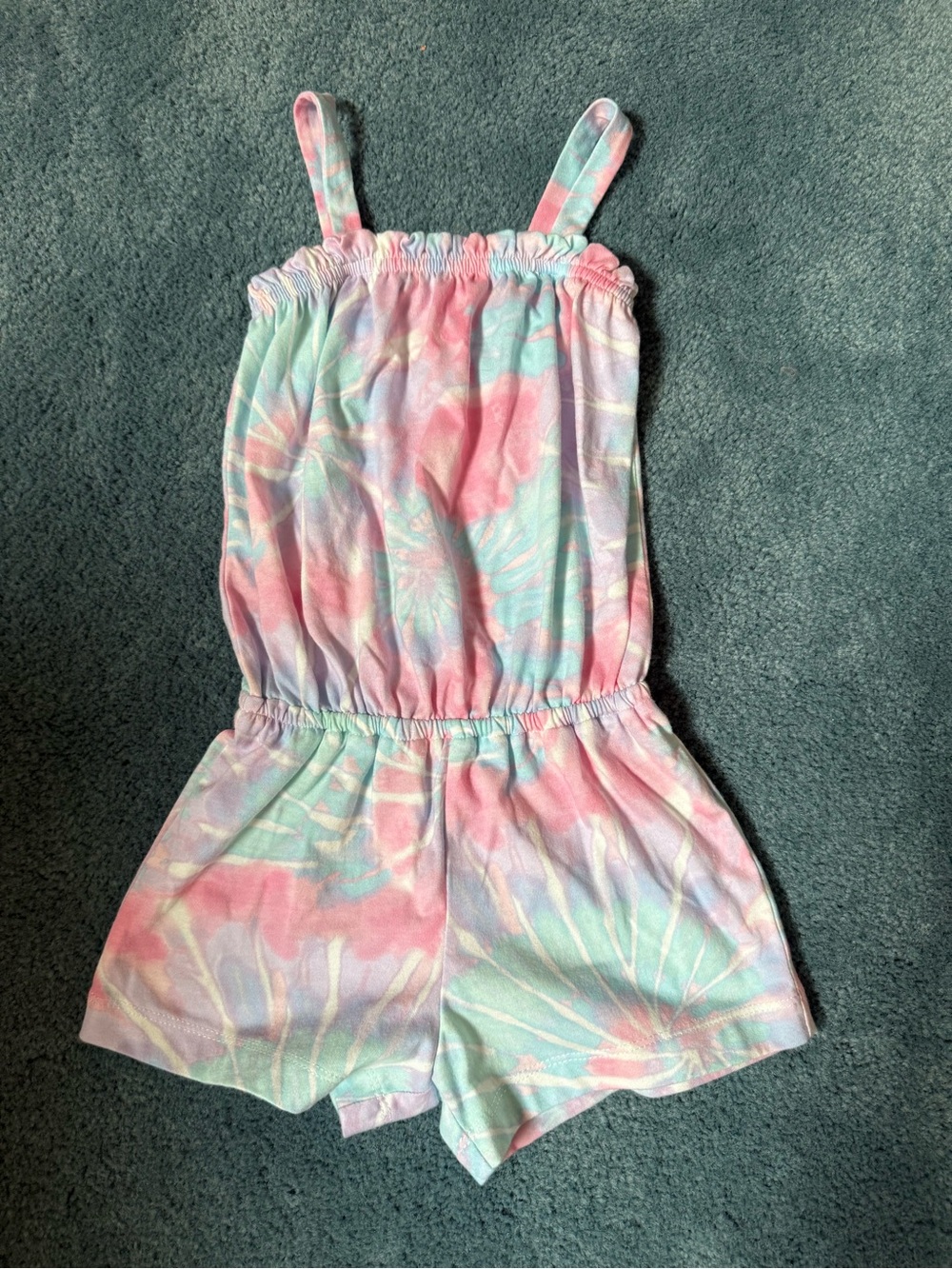 Girls' Pastel Tie-Dye Romper - Pink, blue purple & Mint